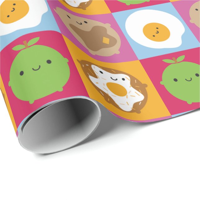 Kawaii Breakfast Food Presentpapper (Rullad Hörn)