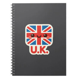 Kawaii British Flagga - Cute UK Design Anteckningsbok