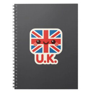 Kawaii British Flagga - Cute UK Design Anteckningsbok