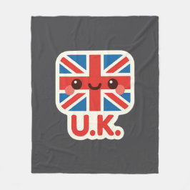 Kawaii British Flagga - Cute UK Design Fleecefilt