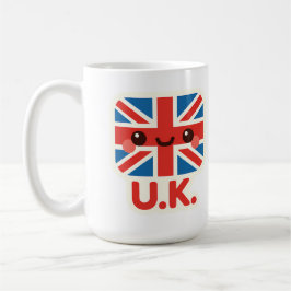 Kawaii British Flagga - Cute UK Design Kaffemugg