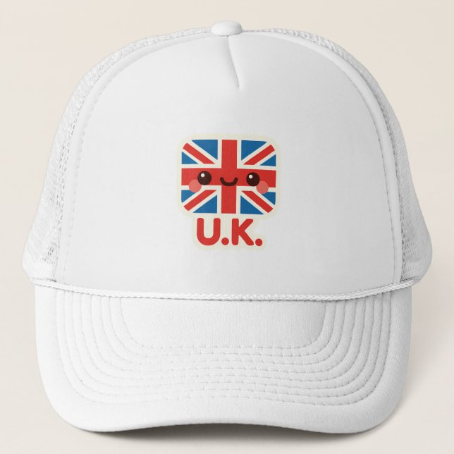 Kawaii British Flagga - Cute UK Design Keps (Framsida)