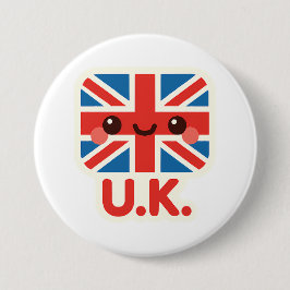 Kawaii British Flagga - Cute UK Design Knapp