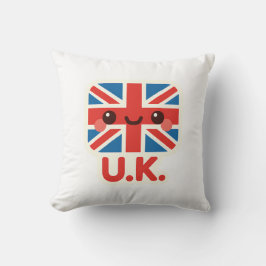 Kawaii British Flagga - Cute UK Design Kudde