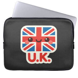 Kawaii British Flagga - Cute UK Design Laptop Fodral
