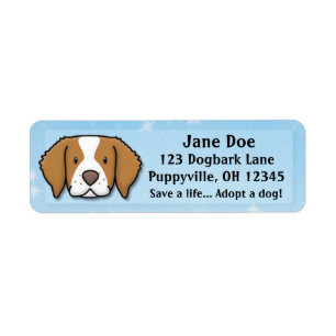 Kawaii Brittany Spaniel Returadress Etikett