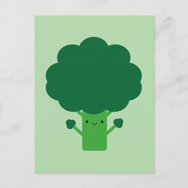 Kawaii Broccoli Vykort (Framsida)