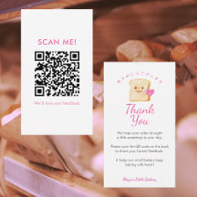 Kawaii Bröd Rosa Lämna en Recension QR-kod