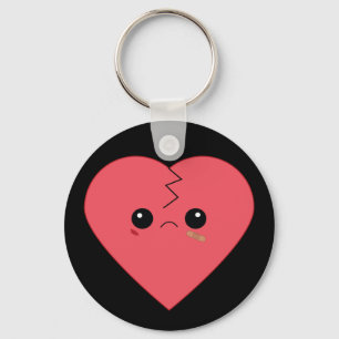 Kawaii bruten hjärtnyckelring nyckelring