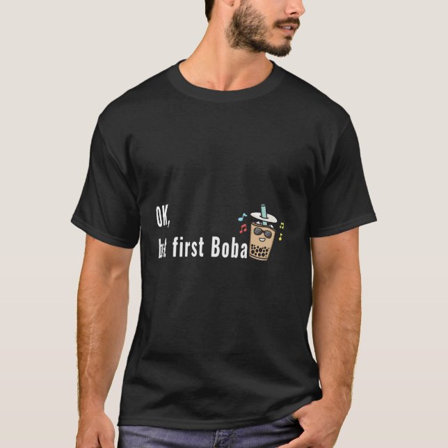Kawaii Bubble Boba Tea Drink T Shirt (Framsida)