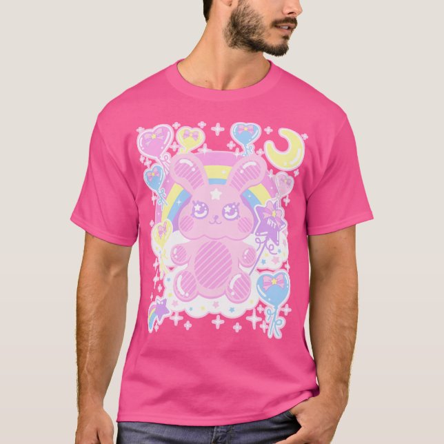 Kawaii Bubble Gum Bunny T Shirt (Framsida)