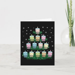 Kawaii Bubble Mjölk Tea Bo Tea Julgran Kort
