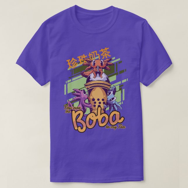 Kawaii Bubble Tea Axolotl Funny Boba Tea Premium T Shirt (Design framsida)