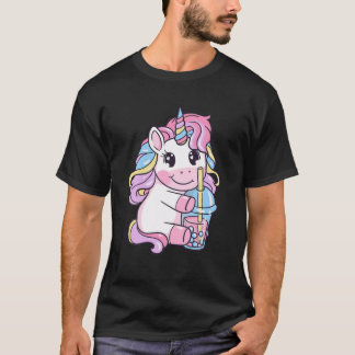 Kawaii Bubble Tea | Unicorn Boba Tea för Mjölk Tea T Shirt