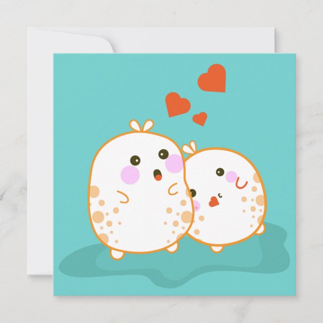 Kawaii Bunnies Helgdag Card Julkort (Framsida)