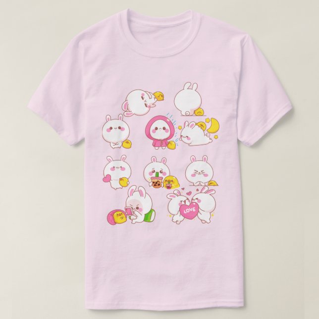 Kawaii Bunnies T Shirt (Design framsida)