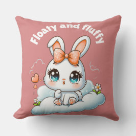 Kawaii Bunny – Cute Chibi Rabbit Throw Pillow Kudde