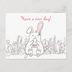 Kawaii Bunny/ Ha en trevlig dag Vykort