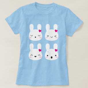 Kawaii Bunny Känslor T Shirt