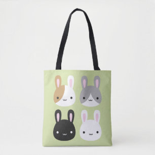Kawaii Bunny Rabbits Reversible Tygkasse