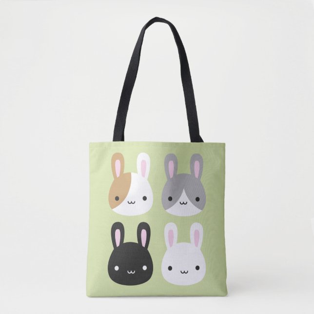 Kawaii Bunny Rabbits Reversible Tygkasse (Framsida)