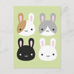 Kawaii Bunny Rabbits Vykort