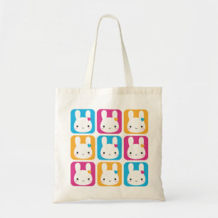 Kawaii Bunny Squares Tygkasse