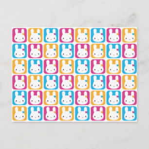 Kawaii Bunny Squares Vykort