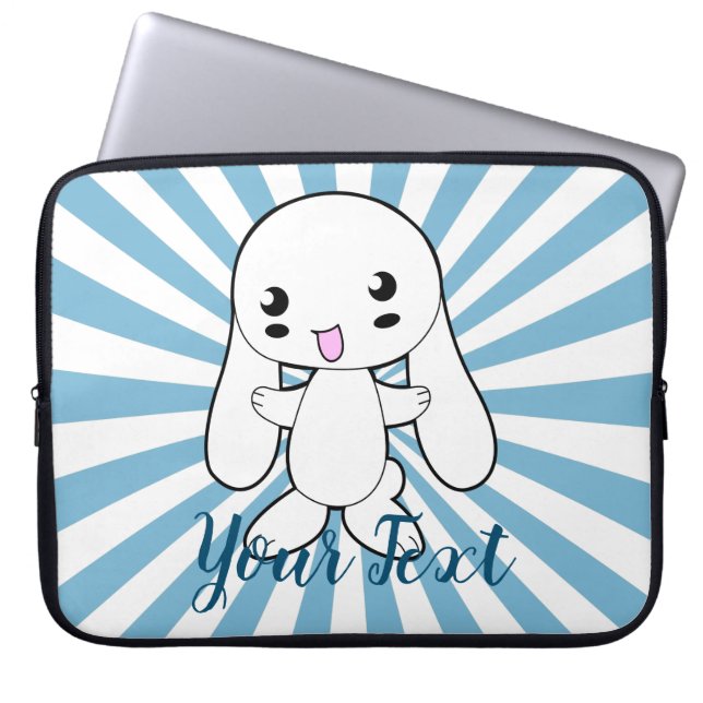 Kawaii Bunnys Hug-Anpassningsbar Laptop Fodral (Framsidan)