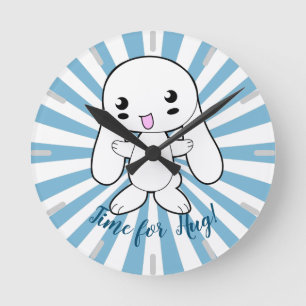 Kawaii Bunnys Hug-Anpassningsbar Rund Klocka