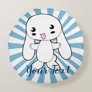 Kawaii Bunnys Hug-Anpassningsbar Rund Kudde