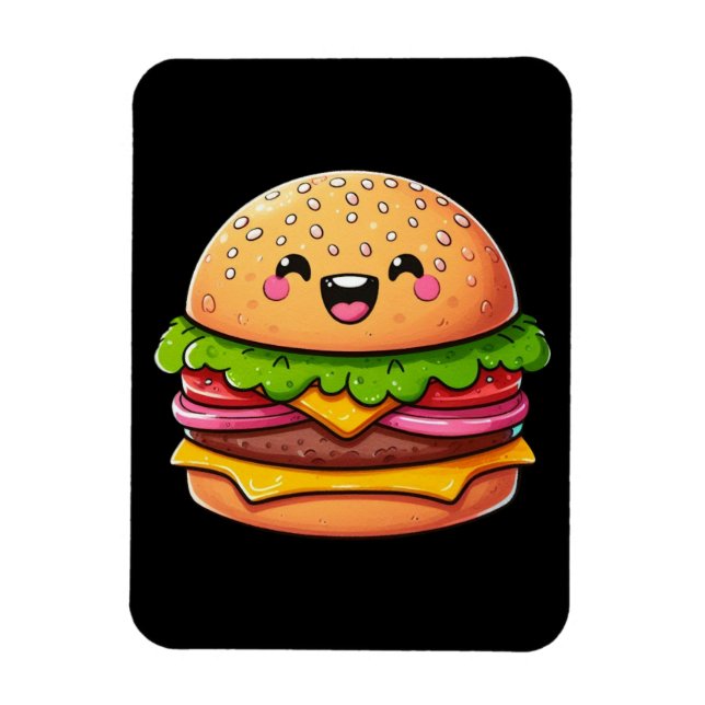 Kawaii Burger Delight Magnet (Vertikal)