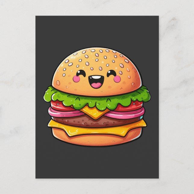 Kawaii Burger Delight Vykort (Framsida)