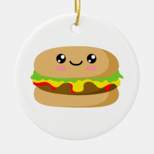 Kawaii Burger Julgransprydnad Keramik