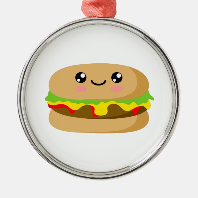 Kawaii Burger Julgransprydnad Metall (Framsidan)