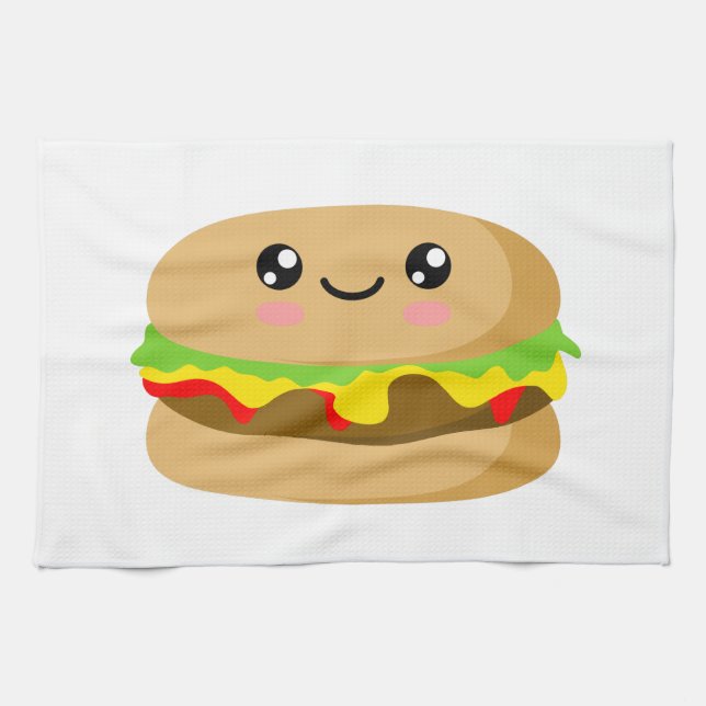 Kawaii Burger Kökshandduk (Horisontell)