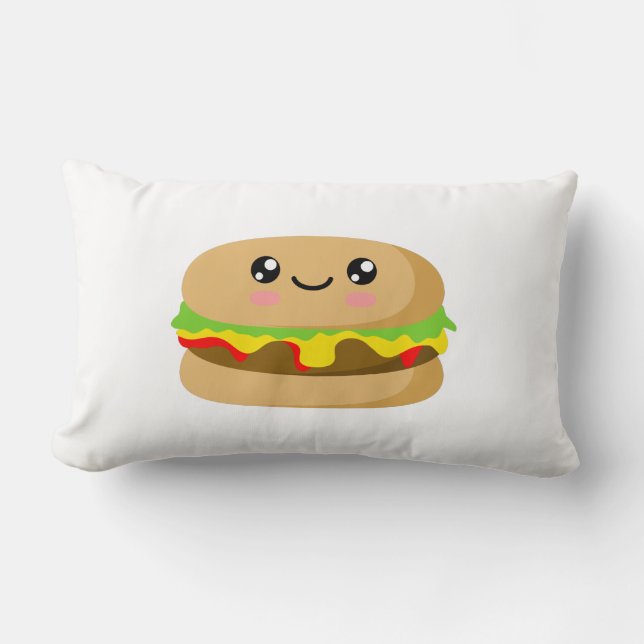 Kawaii Burger Lumbarkudde (Framsida)