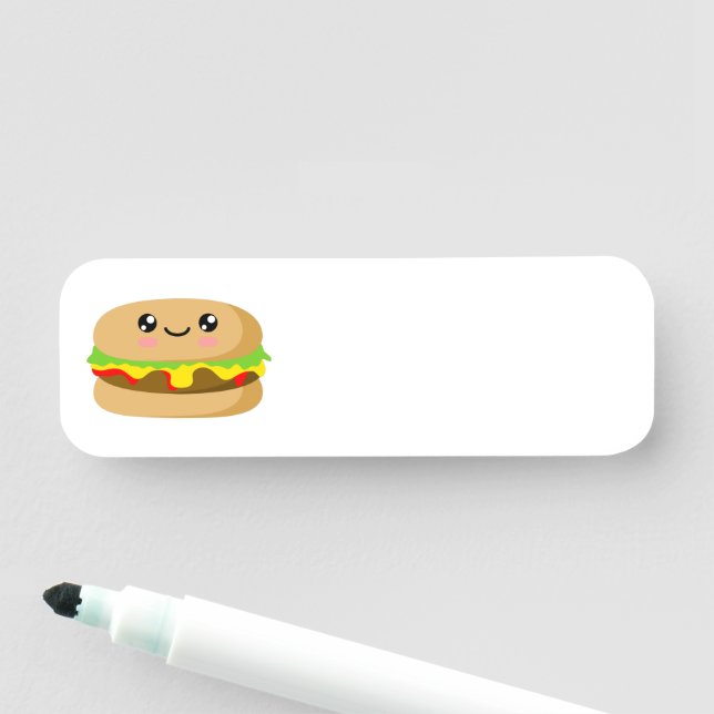 Kawaii Burger Namnbricka (På plats)