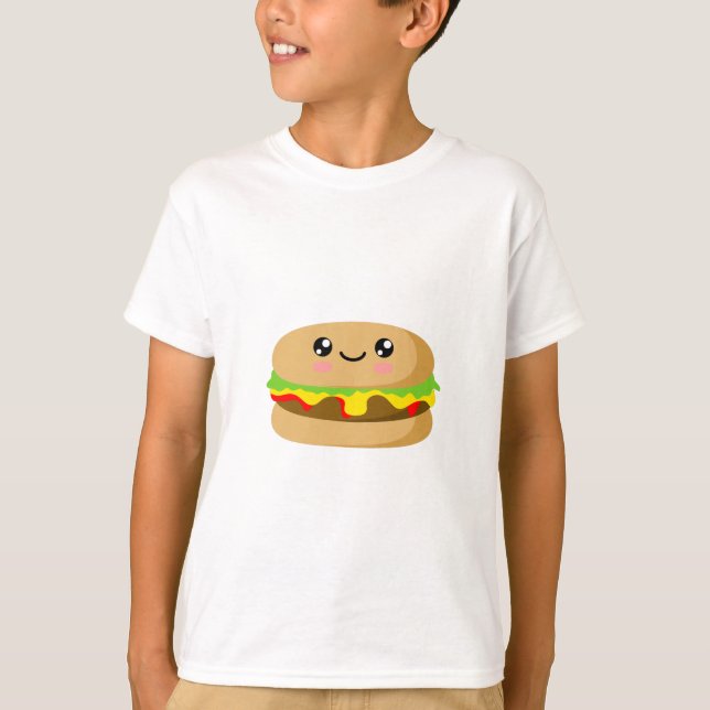 Kawaii Burger T Shirt (Framsida)