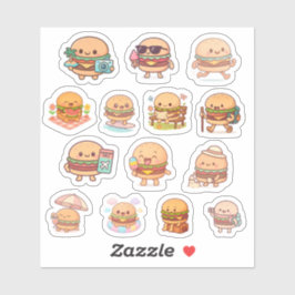 Kawaii Burger Vinyl Stickers Klistermärken