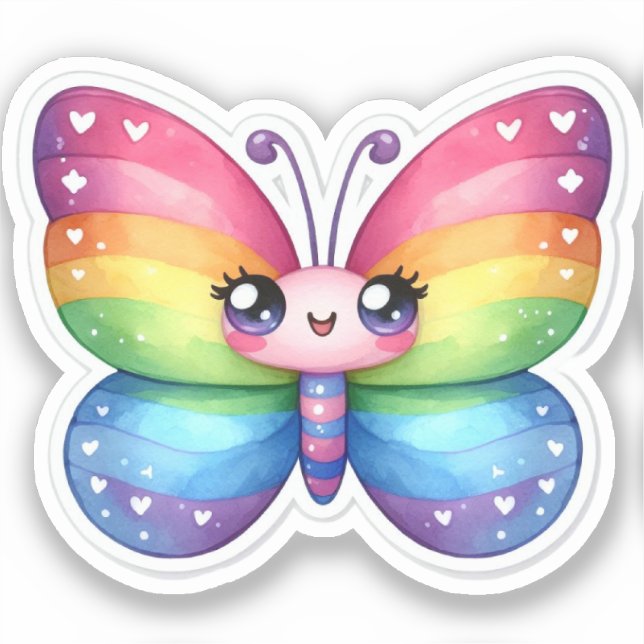 Kawaii Butterfly Klistermärken (Framsida)