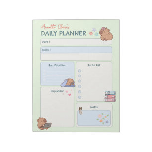Kawaii Cabybara Doodle Daglig Planerare Att Göra-L Anteckningsblock