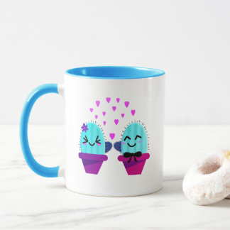 kawaii cactus kärlek mugg