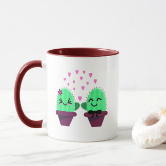 kawaii cactus kärlek mugg