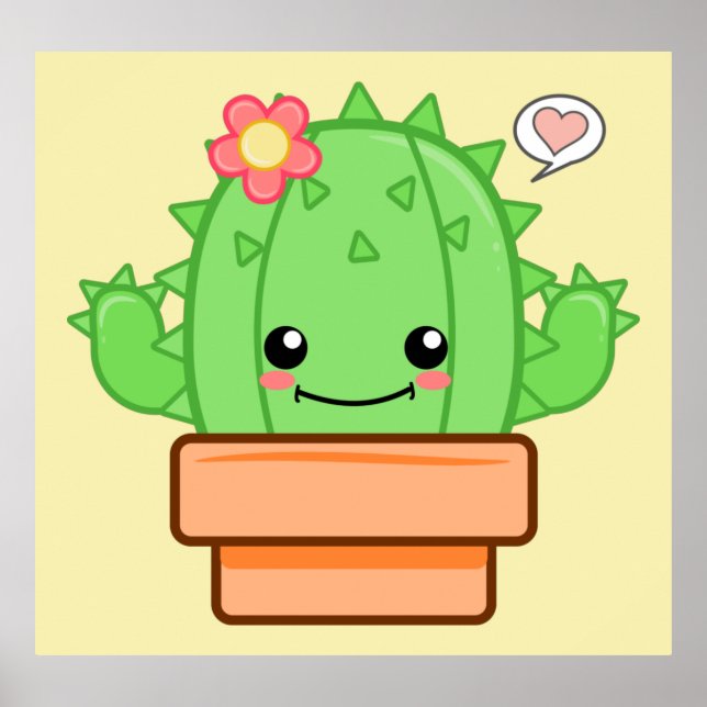 Kawaii Cactus Poster (Framsidan)