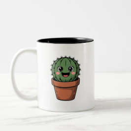 Kawaii Cactus Två-Tonad Mugg
