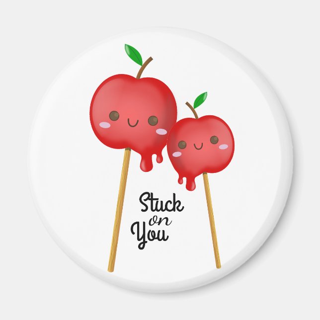 Kawaii Candy Apples Couple Stuck Together Magnet (Framsidan)