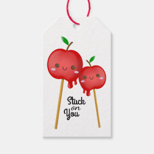 Kawaii Candy Apples Couple Stuck Together Presentetikett