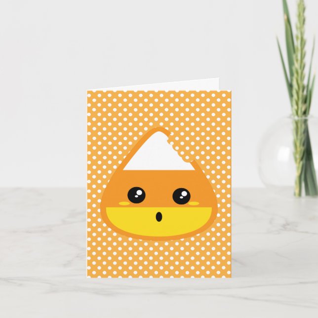 Kawaii Candy Corn Brevkort Helgkort (Framsida)