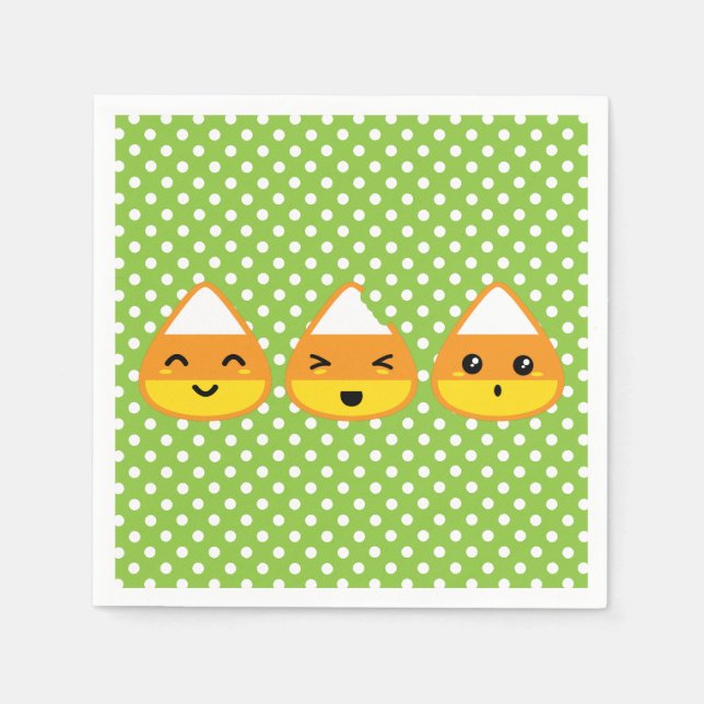 Kawaii Candy corn Napkins Pappersservett (Framsidan)